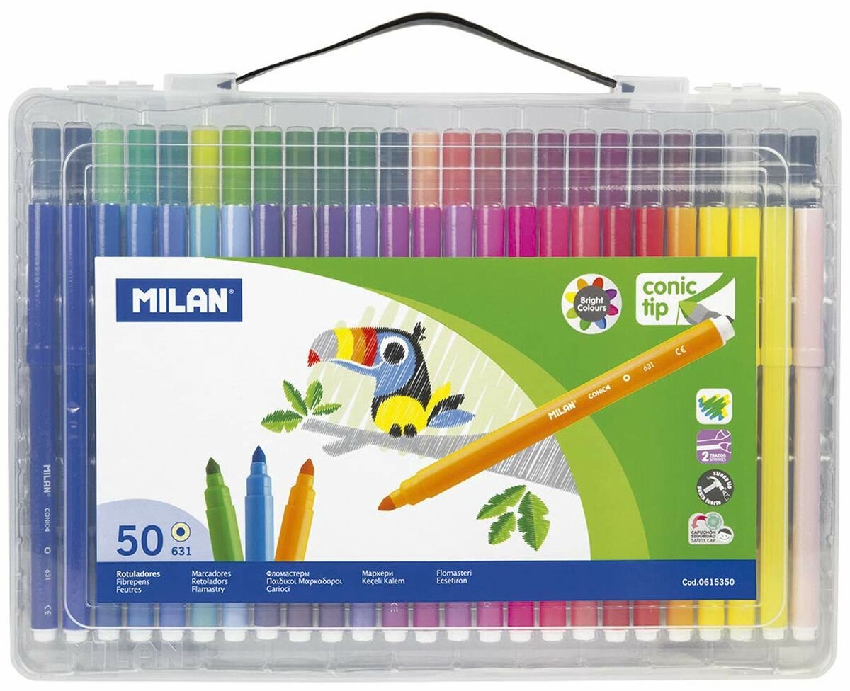 Milan lot de feutres multicolore 50 pièces