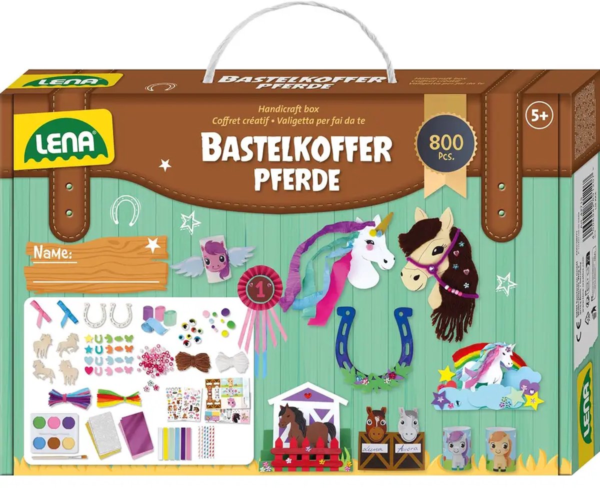 Lena Craft Valise Chevaux – Ensemble de jouets créatifs 400 pièces.