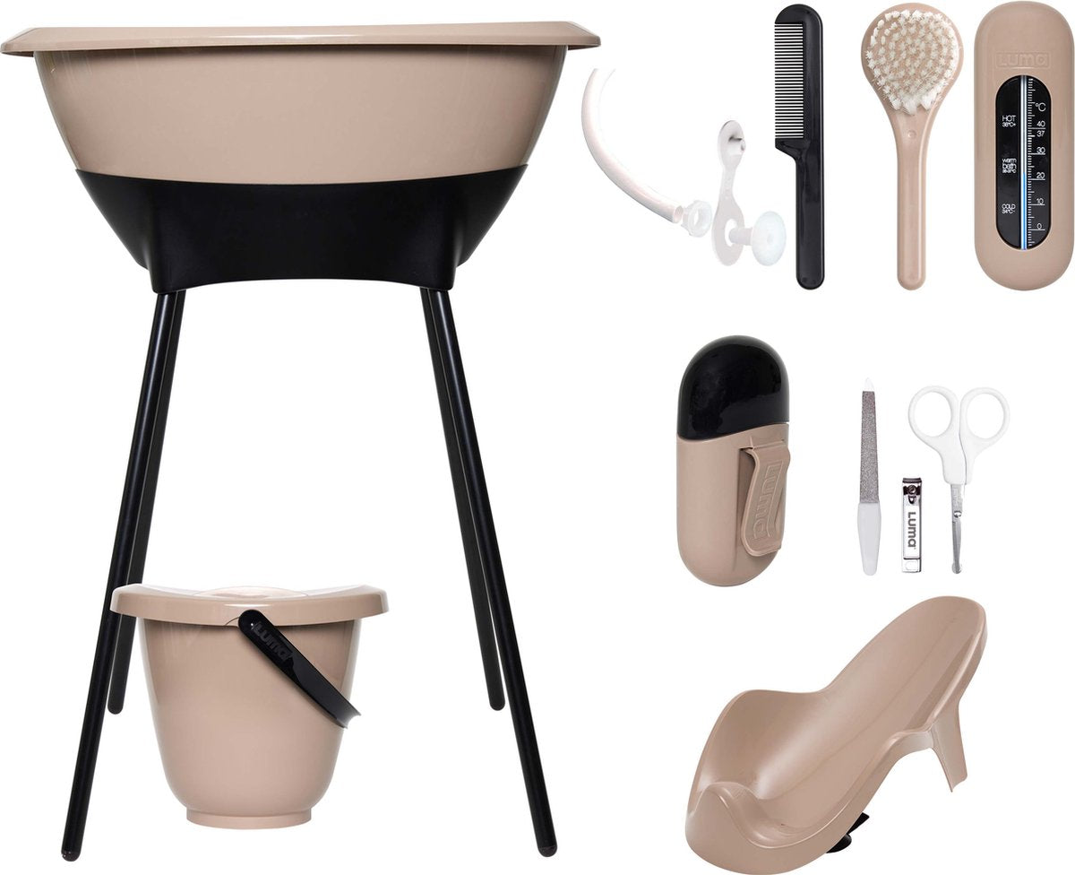 Luma babycare ensemble de bain et de soins luma taupe désert