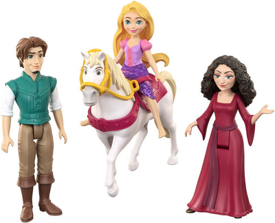 Set de personnages Mattel Disney Princesse Raiponce avec 3 petites poupées et un cheval