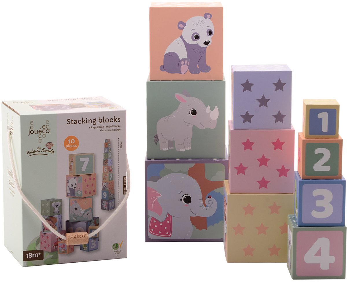 Joueco Stacking bloque les animaux sauvages, 10dlg.