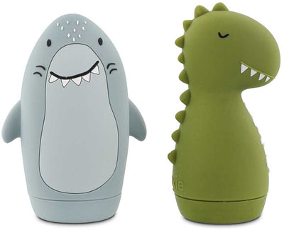 Trixie | jouets de bain pulvérisant des animaux - m. dinosaure - m. anneau de dentition requin - jouets de bain - 0m+ - facile à saisir