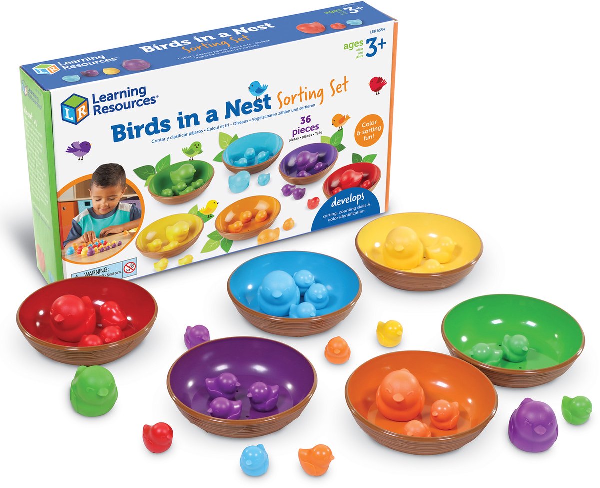Ressources d'apprentissage oiseaux dans un ensemble de tri de nids - 3+