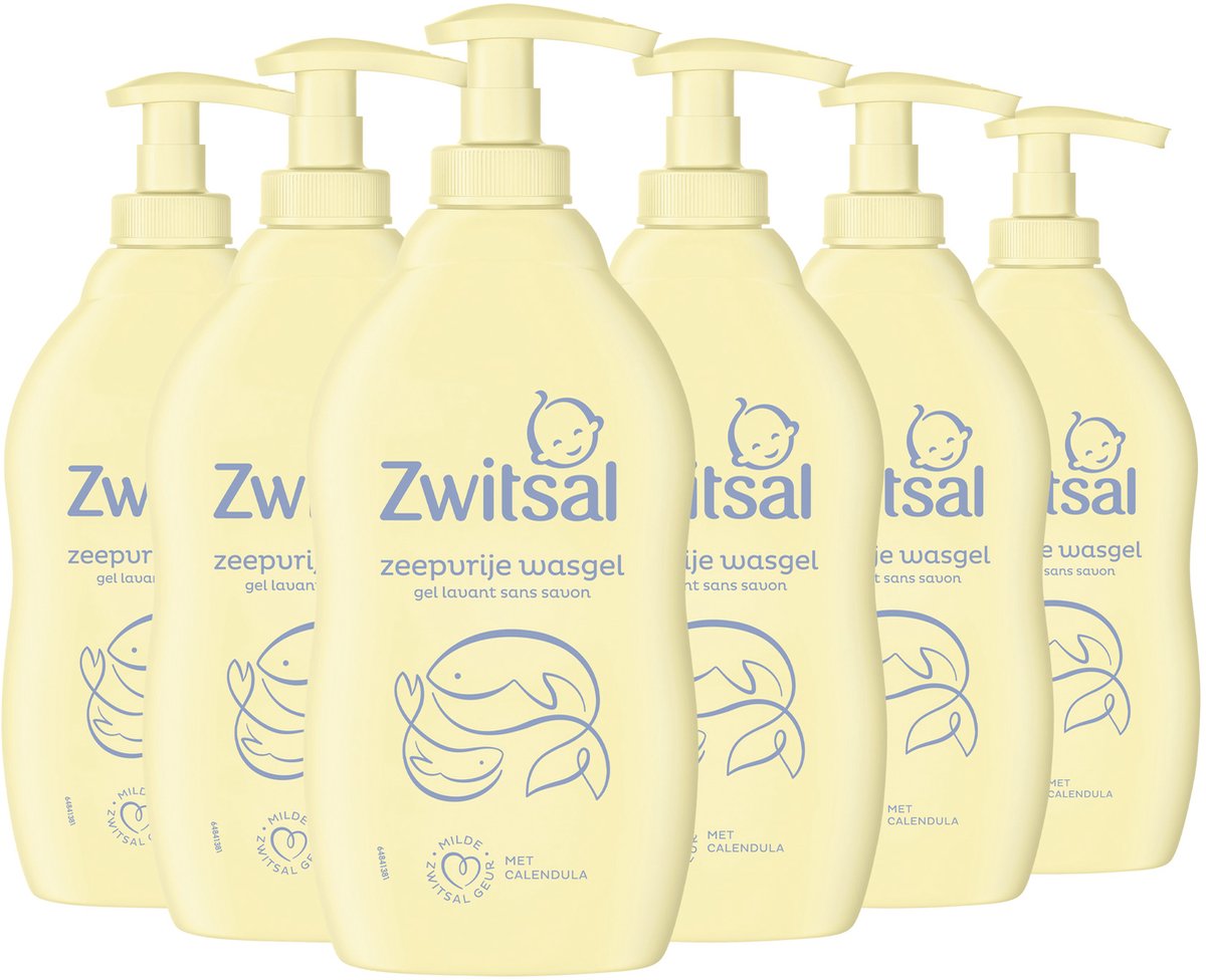 Zwitsal - gel lavant sans savon - bébé - 6 x 400 ml