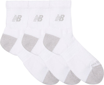 New balance active qtr chaussettes 3 pack chaussettes de sport unisexes - blanc