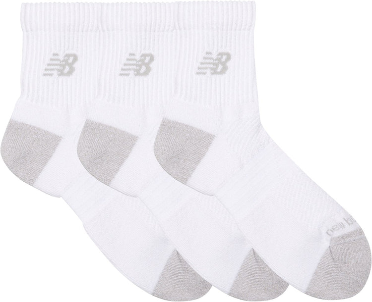 New balance active qtr chaussettes 3 pack chaussettes de sport unisexes - blanc