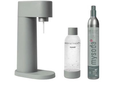 Mysoda Woody Pigeon - Machine à eau gazeuse en biocomposite écologique - avec bouteille d'eau cylindrique de CO2