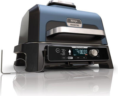 Ninja Woodfire Pro Connect XL - Barbecue et fumoir électrique intelligent 7 en 1 - avec thermomètre à rôtir numérique - application Connect - og901eu