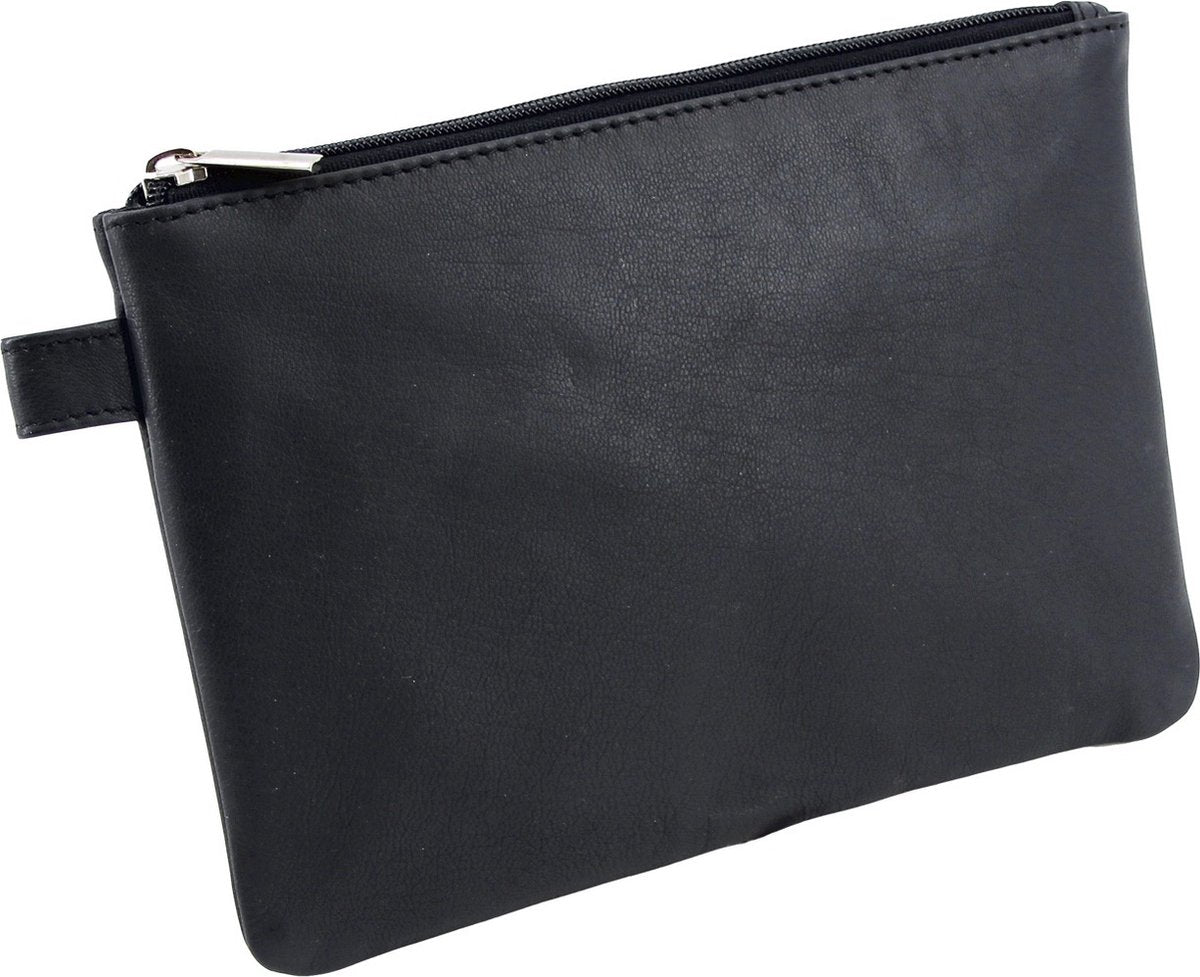 Mallette de rangement Alassio - cuir - noir - 23 x 16 - ju-42233