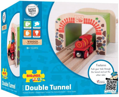 Bigjigs Wooden Rails Double-Track Tunnel