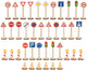 Ensemble de panneaux de signalisation en bois Goki - 40 pièces.
