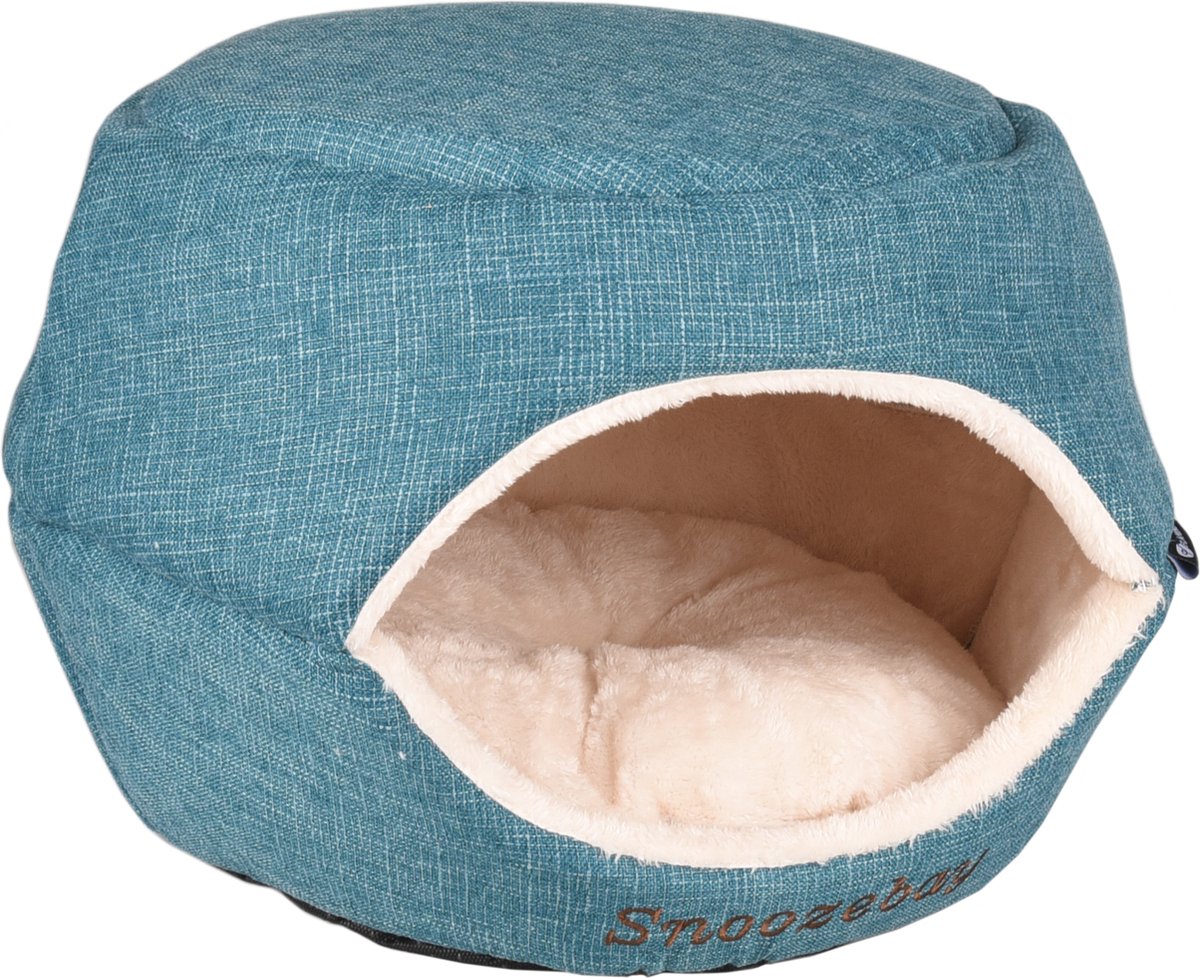 Lit pour chat Flamingo - panier de couchage pour chat - maison pour chat - grotte pour chat - grotte pour chat - bleu crème, 45 x 35 x 35 cm - lieu de couchage snoozebay