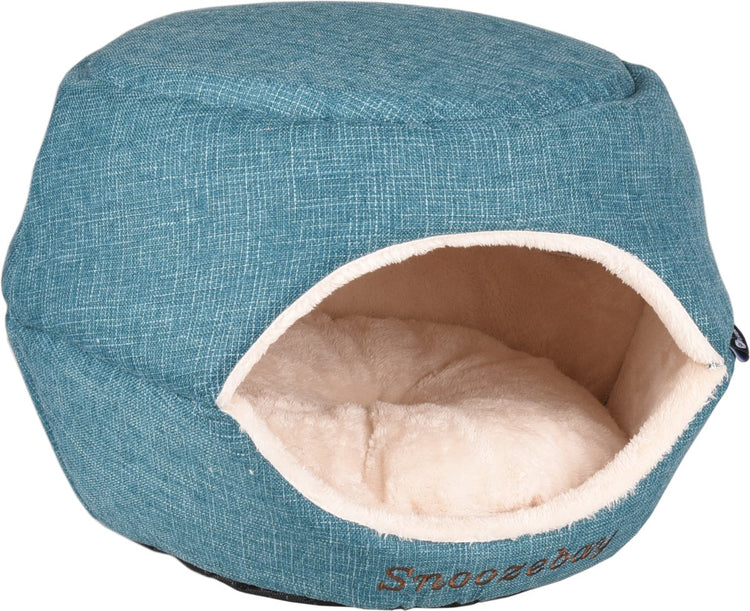 Lit pour chat Flamingo - panier de couchage pour chat - maison pour chat - grotte pour chat - grotte pour chat - bleu crème, 45 x 35 x 35 cm - lieu de couchage snoozebay