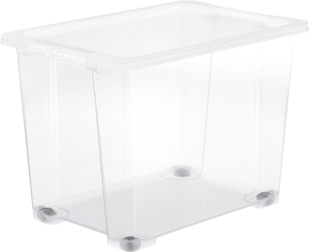Boîtes de rangement Rotho Core Basic - lot de 4 - empilables - 65 litres - avec roulettes