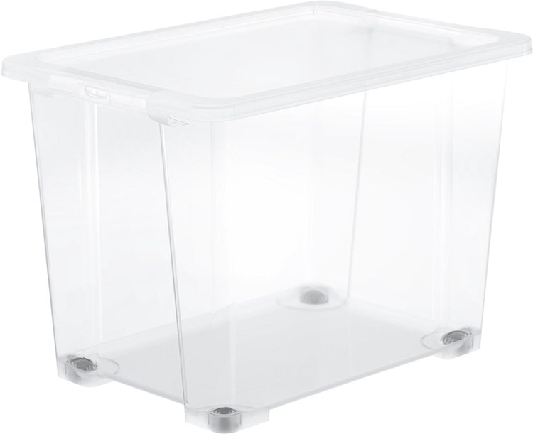 Boîtes de rangement Rotho Core Basic - lot de 4 - empilables - 65 litres - avec roulettes
