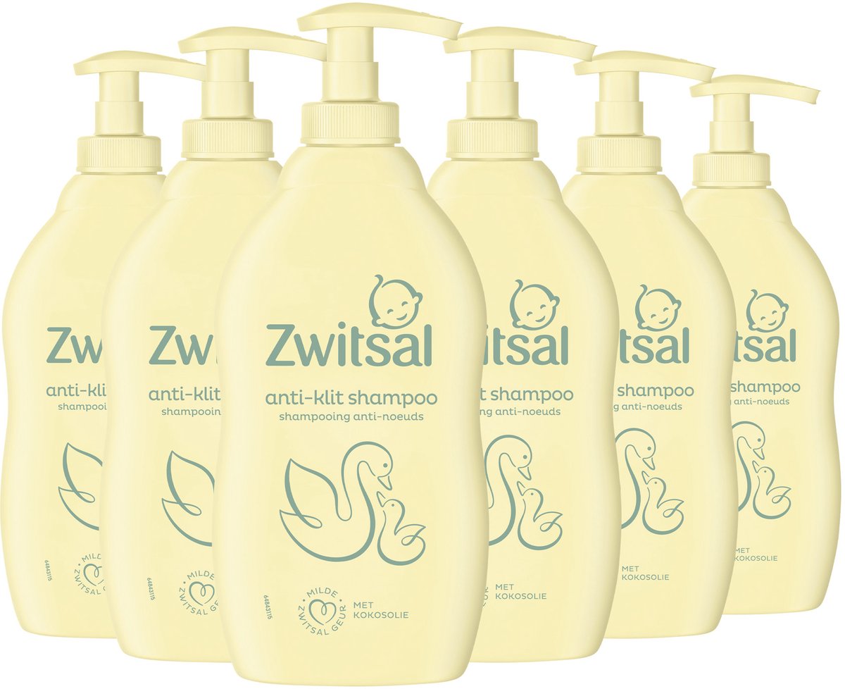 Zwitsal - shampoing - anti-enchevêtrement - bébé - 6 x 400 ml