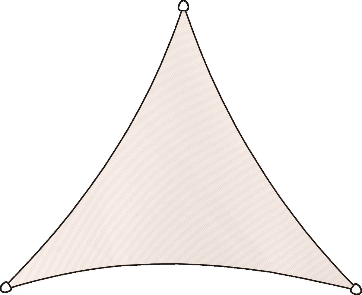 Livin' outdoor toile d'ombrage livigno oxford triangle 3,6 m naturel - protection UV 95% - épaisseur de la toile : 270 gr m2 - avec cordon de fixation et anneaux de fixation en acier inoxydable