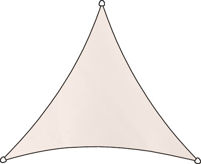 Livin' outdoor toile d'ombrage livigno oxford triangle 3,6 m naturel - protection UV 95% - épaisseur de la toile : 270 gr m2 - avec cordon de fixation et anneaux de fixation en acier inoxydable