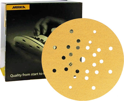 Disques abrasifs dorés Mirka 225 mm avec 27 trous - p40