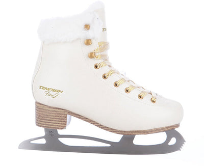 Tempish – fine ii – patins artistiques – patinage sur glace femme – beige – support de cheville renforcé cuir artificiel de qualité supérieure – taille EU 38