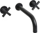 Robinet pour lavabo en croix Plieger - robinet pour lavabo à encastrer - noir mat - poignée en croix