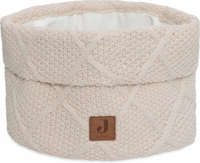 Jollein - panier à langer - panier à langer pour chambre bébé - 14x18cm - panier de rangement - carreaux tricot avoine