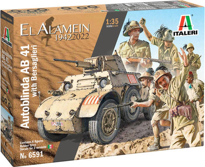 Maquette Italeri véhicules militaires - 6591 autoblinda ab 41 avec bersaglieri el alamein plastique - 1:35 - modélisme