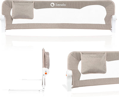 Barrière de lit Lionelo eva - barrière de sécurité jusqu'à 27 kg - pliable à 180° - 150 cm de large - cadre en aluminium durable - blocage sécurisé standsafe - pour enfants de 18 mois à 5 ans