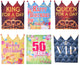Eddy Toys housse de chaise fête anniversaire – housse de chaise de fête – housse de chaise de fête avec couronne – décoration de chaise d'anniversaire – design aléatoire - 50 x 50 cm