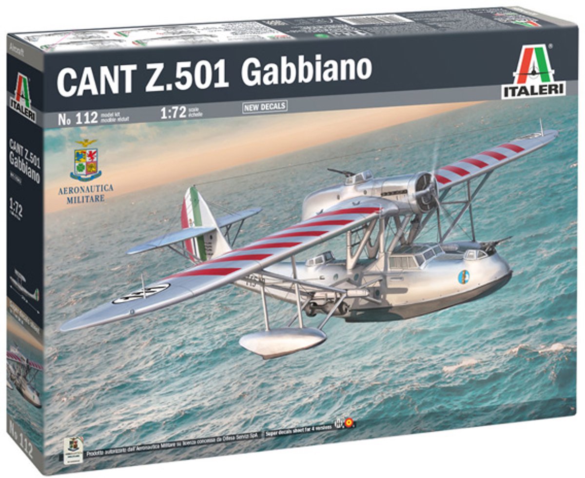Italeri maquette avion - 0112 cant z.501 -gabbiano- - hydravion bombardier plastique - 1:72 - modélisme