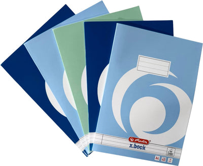 Carnets Herlitz - a4 - ligne - 40 feuilles - assortis - 5 pièces