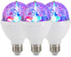 Lampe disco B.k.licht briloner - lot de 3 sources lumineuses LED - lampe LED - RVB avec changement de couleur - rotative - effet lumineux - culot E27 - 3W - 12,9x7,3 cm