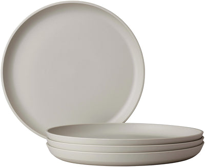 Assiette petit-déjeuner Mepal silueta - 4 pièces - assiettes de camping - blanc nordique