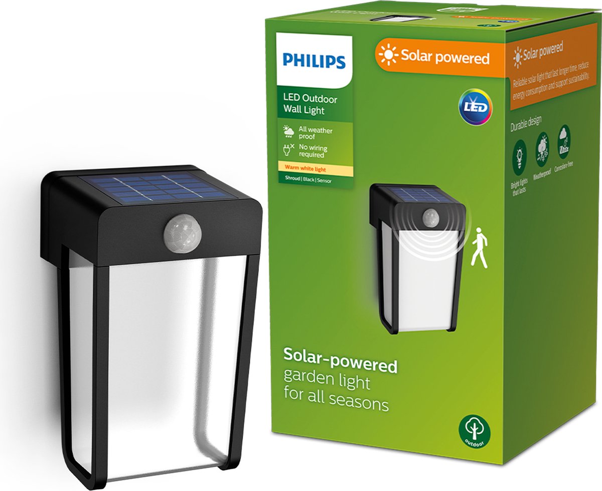 Philips LED Applique solaire Philips Shroud - avec élément lumineux transparent