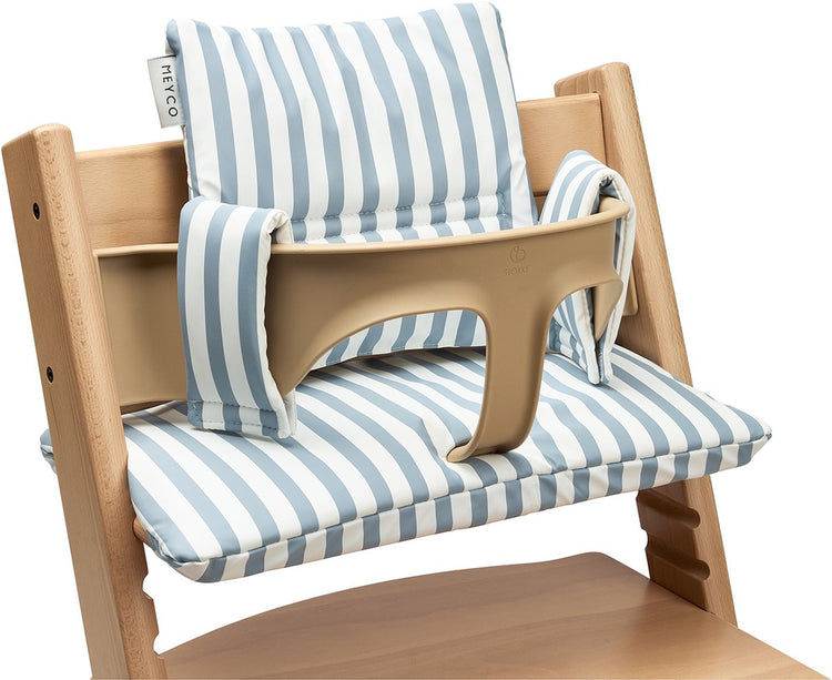Réducteur de siège Meyco baby fat stripe qui grandit - bleu jeans