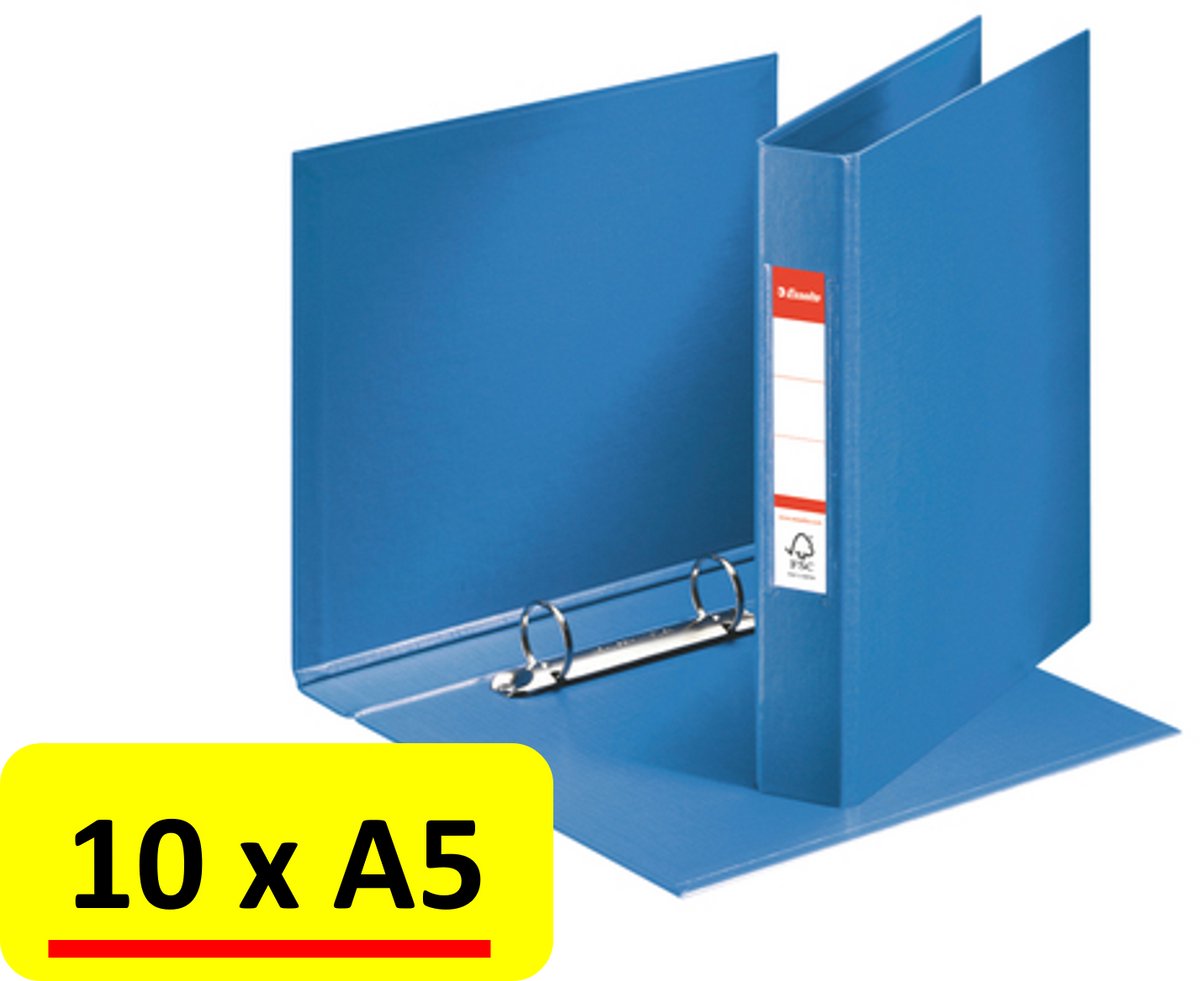 Esselte classeur à anneaux Viviva a5 2r pp 25mm bleu - 10 pièces