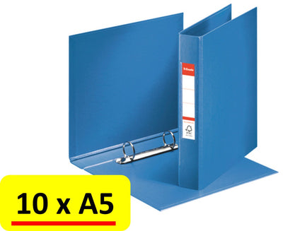 Esselte classeur à anneaux Viviva a5 2r pp 25mm bleu - 10 pièces