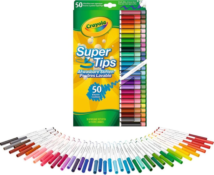 Crayola - super astuces - feutres - 50 feutres lavables - pour enfants