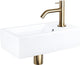 Ensemble fontaine à force Differnz - céramique - robinet courbé or mat - 40 x 22 x 11,5 cm