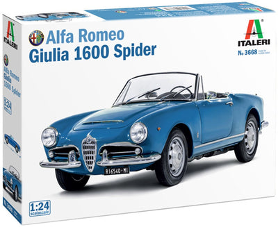 Italeri maquette véhicule militaire - 3668 alfa romeo giulia 1600 spider - voiture plastique - 1:24 - modélisme