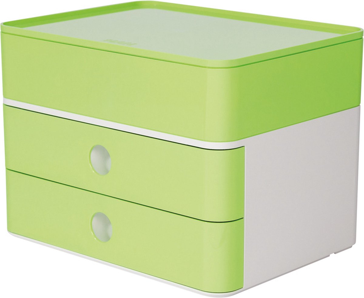 Han smart-box plus - allison - 2 tiroirs + boîte - blanc vert lime - ha-1100-80