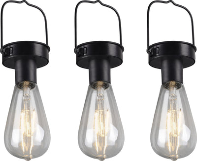 Rl live your light Reality Campus - lampe suspendue - noir mat - lot de 3 lumières - incl. 3x smd 1w - solaire - énergie solaire - éclairage extérieur - ip44