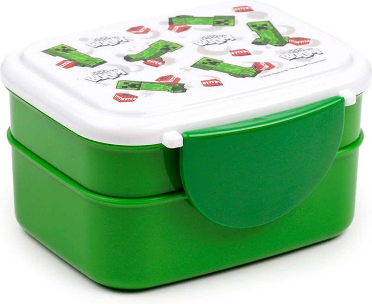 Minecraft Creeper Tnt Clip Box Box Box à lunch avec couverts