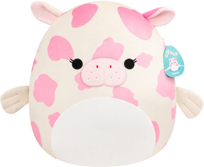 Peluche Jazwares squishmallows - Mondy la vache de mer blanche tachetée de rose - 40cm
