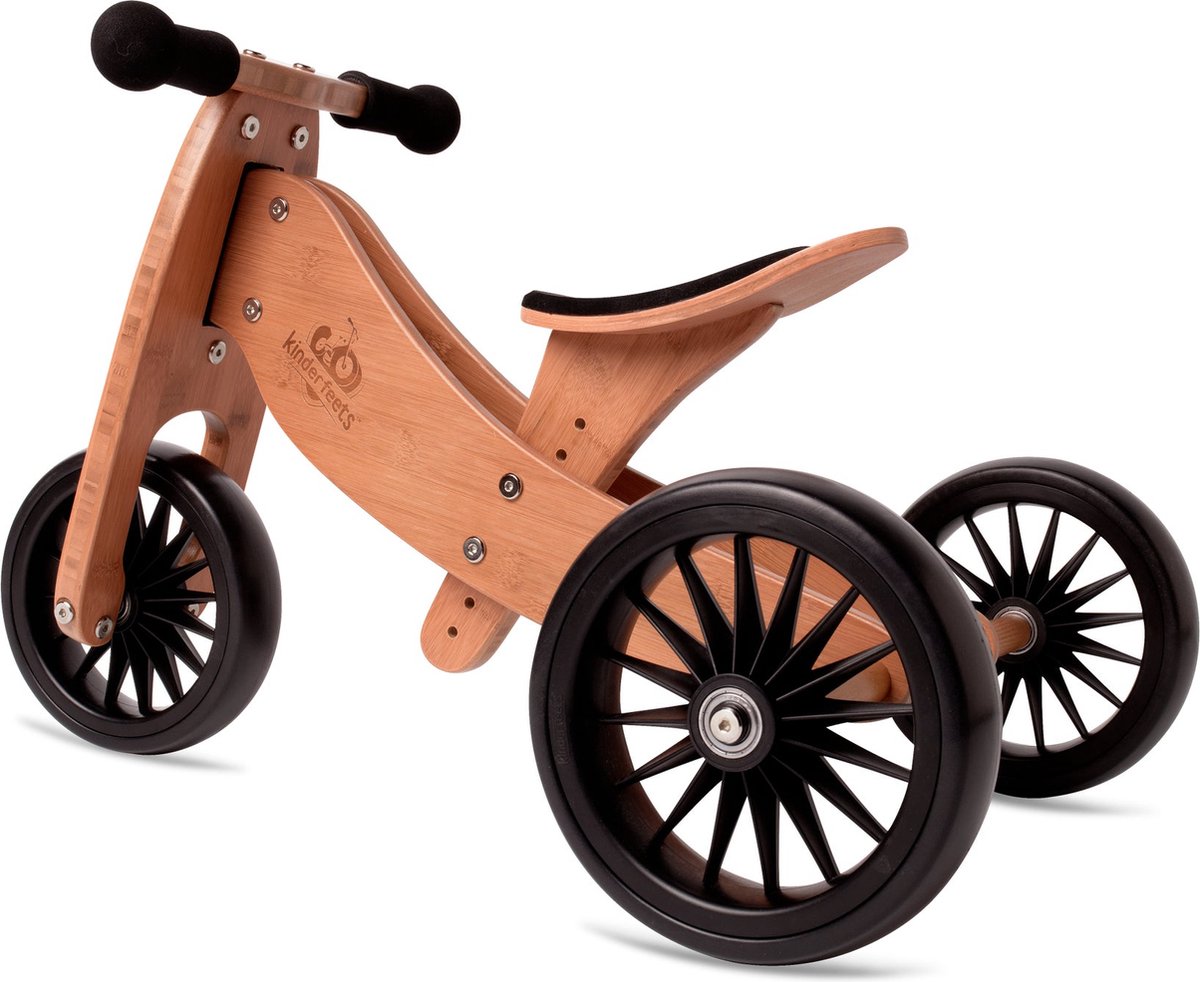 Tricycle draisienne en bois Kinderfeets 2 en 1 tiny to plus - bambou