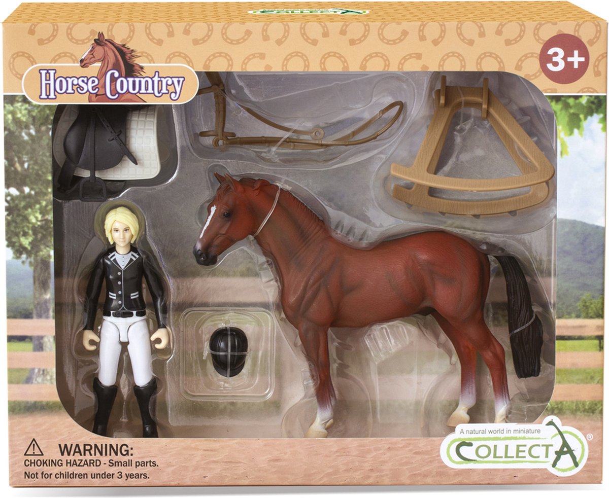 Ensemble de figurines Collecta - cavalier de tournoi et accessoires - chevaux - peints à la main - miniature