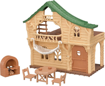 Sylvanian family 5451 cabane en rondins sur le lac - peut être combinée avec la cabane dans les arbres 5450 (empilable)