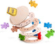 Bigjigs Game d'empilement en bois ours en peluche.