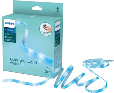 Bande LED Philips - longueur 5 m - facile à découper - avec bande adhésive de 3 m - RVB
