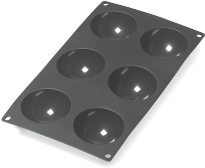 Lékué moule à pâtisserie 6 demi-sphères - silicone - noir